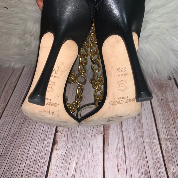 Jimmy Choo Leather Heels with chain - Picture 9 of 16
